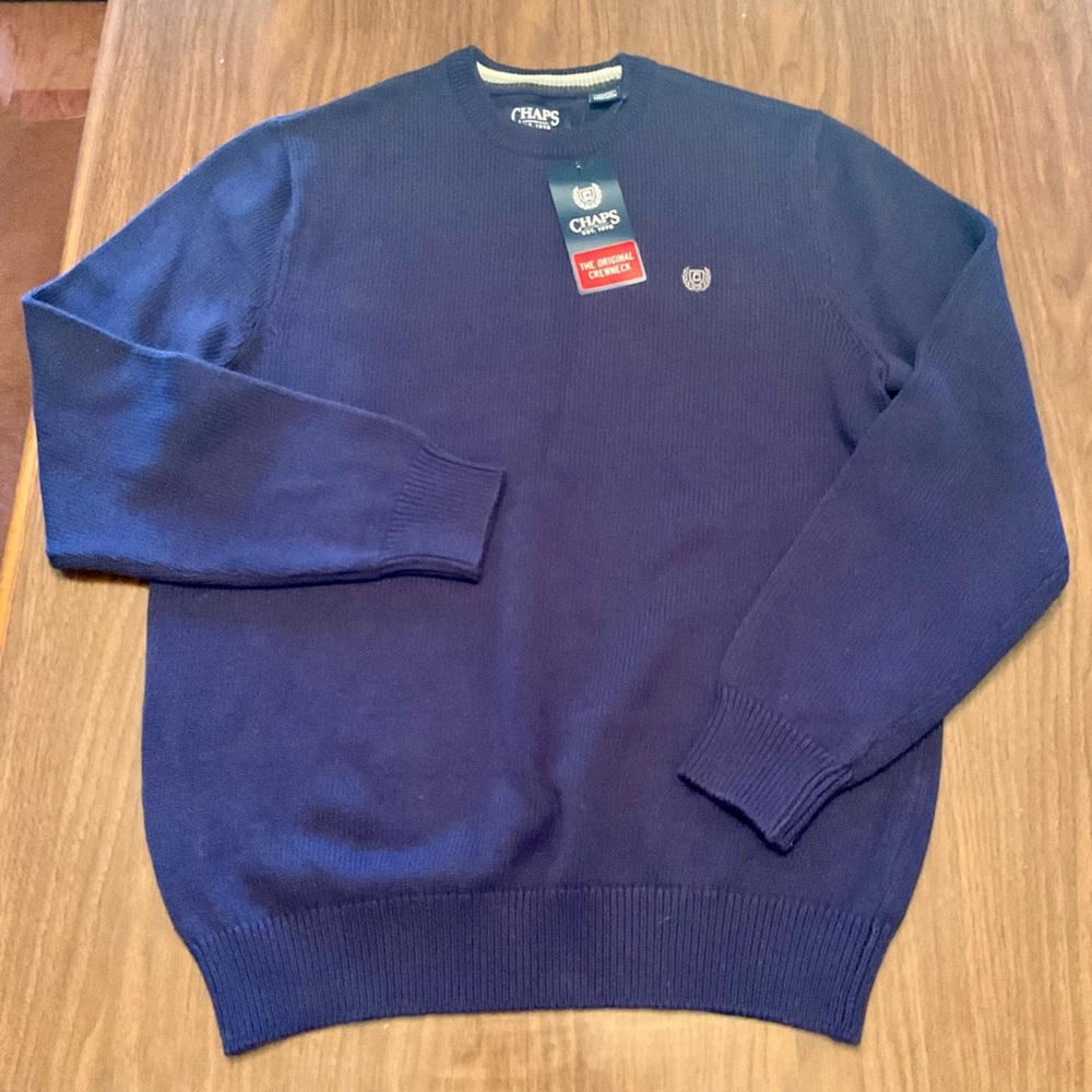 Mens Ralph Lauren Chaps navy blue sweater. NWT size medium.